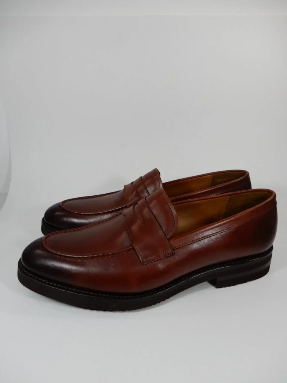 ALLEN EDMONDS Damon Penny Loafers Shoes Men's Size 10 D Chili Brown Leather NEW